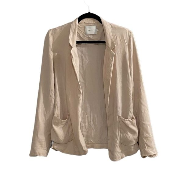 ARITZIA Talula Black Open Front Lightweight Blazer Jacket Ballet Pink Blush 8 - Picture 1 of 7
